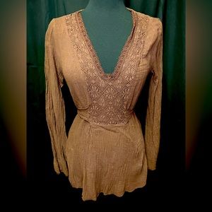 Arden B Y2K brown tunic